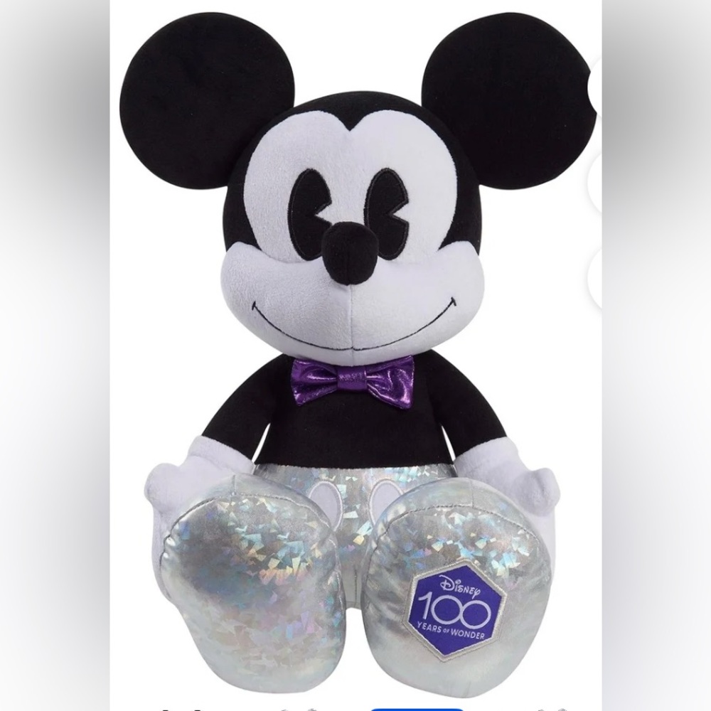 NWT Disney Mickey Mouse Plush with Purple and Silver Accents